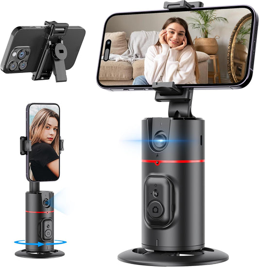 Scorri sopra l'immagine per ingrandirla Auto Tracking Treppiede Smartphone, Estensibile Supporto per Telefono Cellulare con Funzione di AI Tracciamento 360°del Viso e Telecomando, Niente App Richiesta, Supporto Smartphone per iPhone/Android